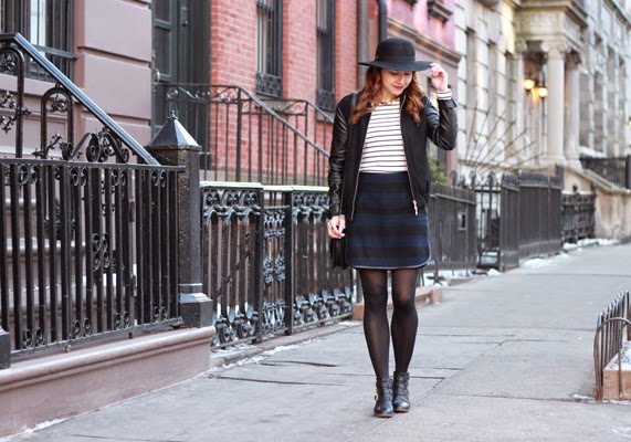 The Steele Maiden: Mixed Stripes and Sole Society Hat