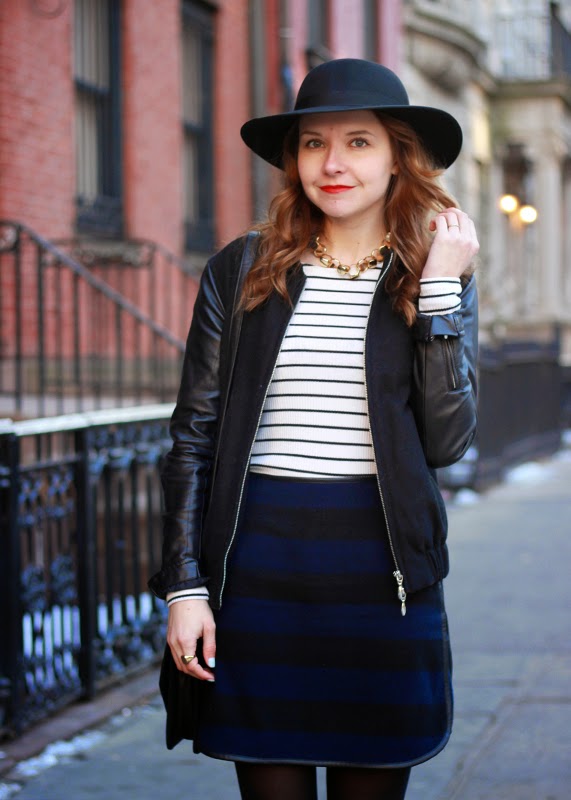 The Steele Maiden: Mixed Stripes and Sole Society Hat