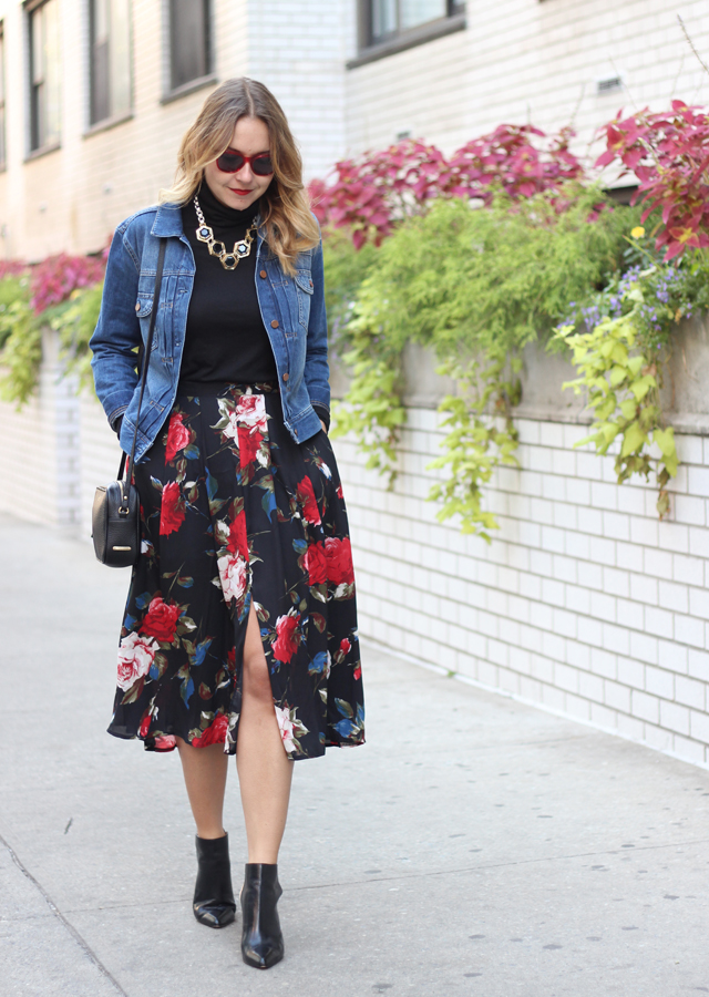 FLORAL MIDI SKIRT AND BOOTIES – The 