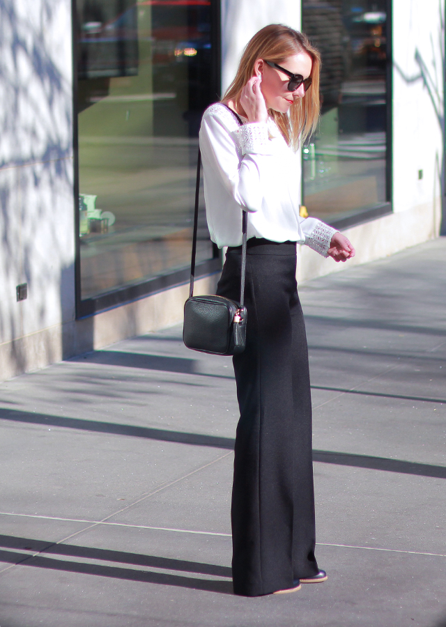 black wide leg trousers outfit