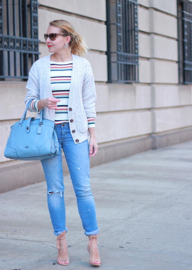 Anthropologie Layered Sweaters and Boyfriend Jeans