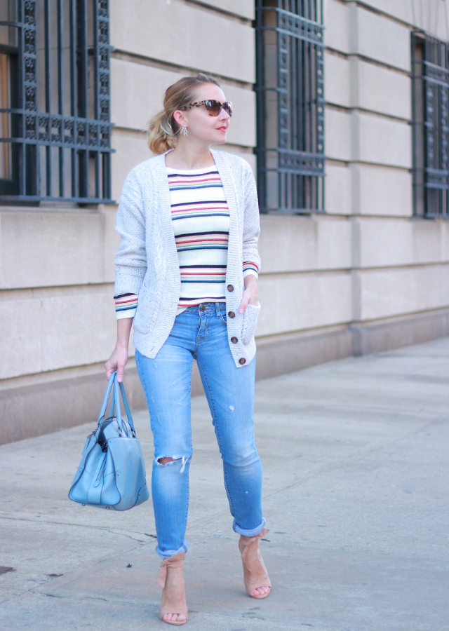 Anthropologie Layered Sweaters and Boyfriend Jeans