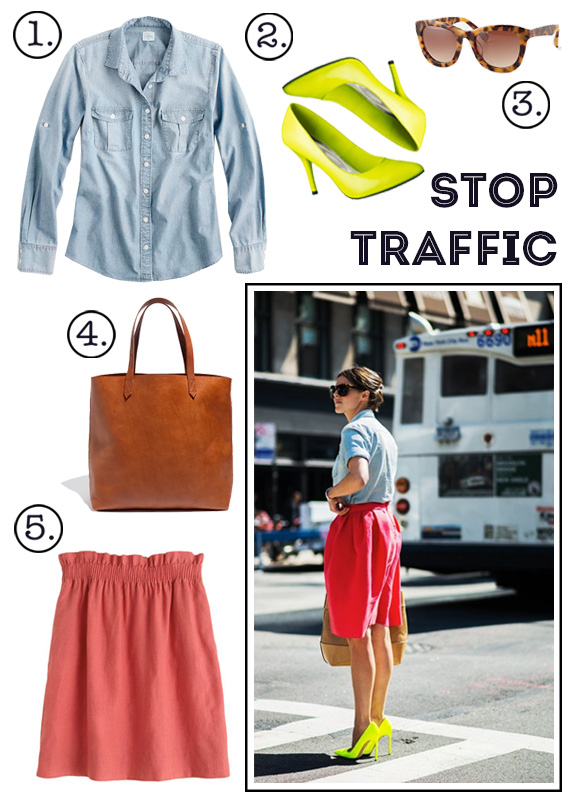 Stop-Traffic-Clip-Art-Neon-Heels-JCrew-Chambray