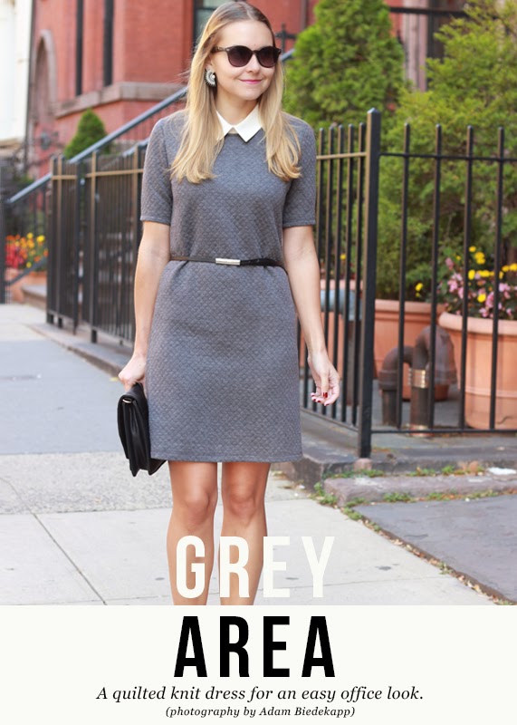 The Steele Maiden: Grey quilted Old navy dress and Sole Society snakeskin pumps