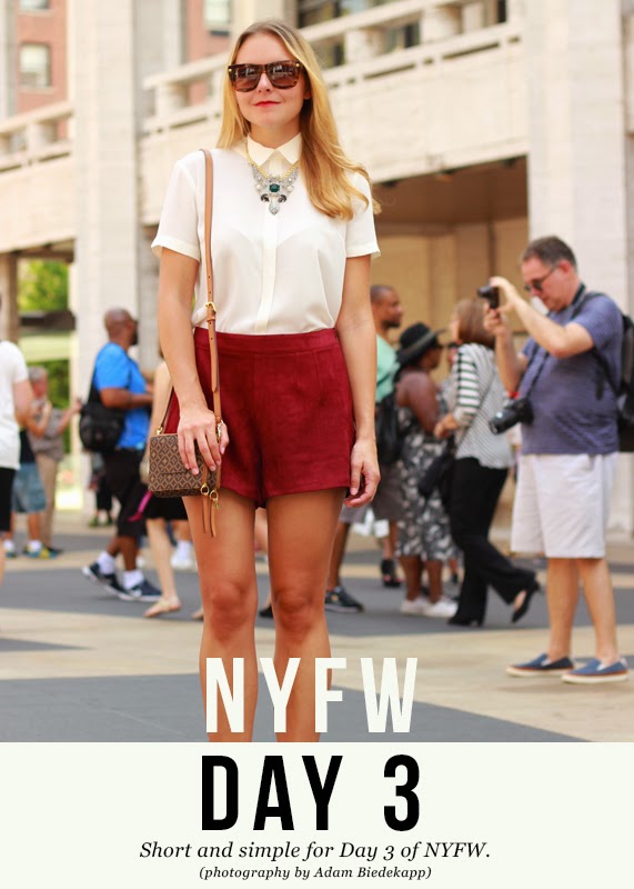 The Steele Maiden: NYFW Day 3 Suede Shorts Statement Necklace