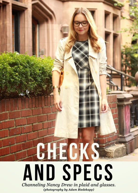 The Steele Maiden: check plaid dress and trench coat