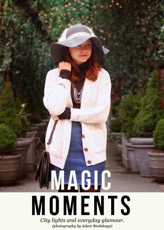The Steele Maiden: Nordstrom Floppy Hat with Asos cardigan and denim miniskirt