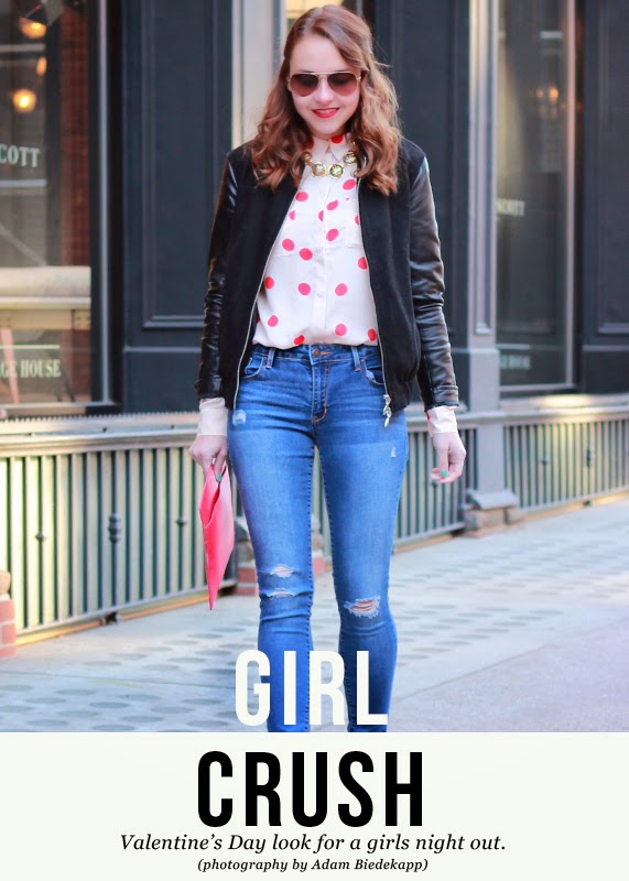 The Steele Maiden: Valentine's Day outfit with Loft polka dot blouse