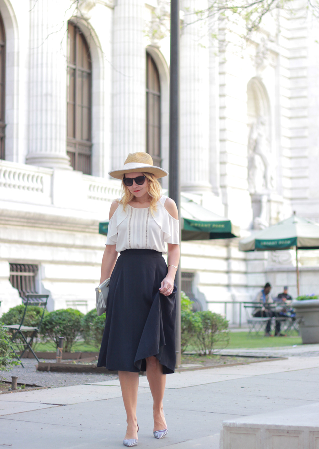 COLD SHOULDER TOP AND PANAMA HAT AT THE NYPL – Fashion, Travel & Lifestyle.